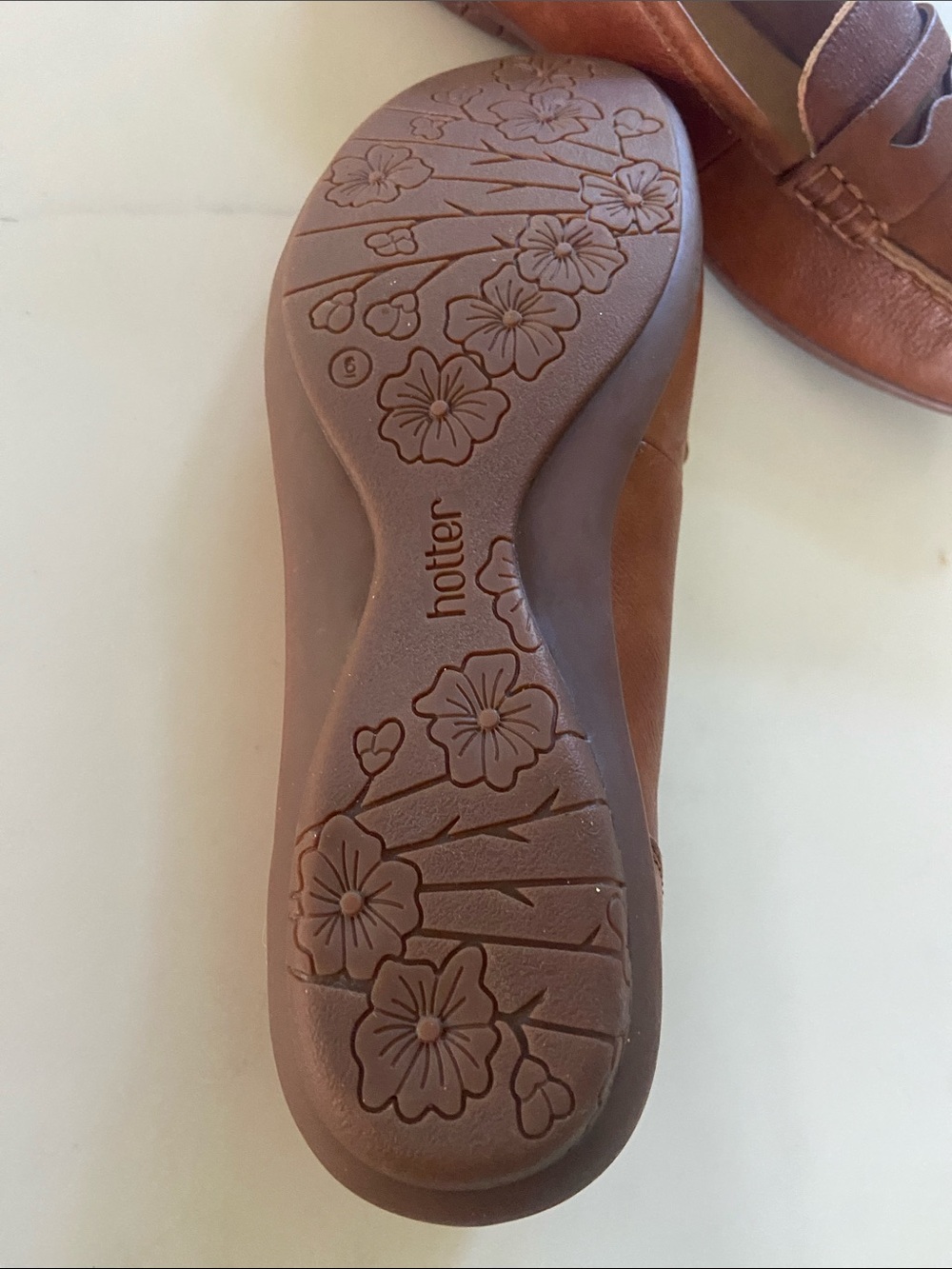 Hotter Tan Leather Penny Loafers for Women - Picture 9 of 16